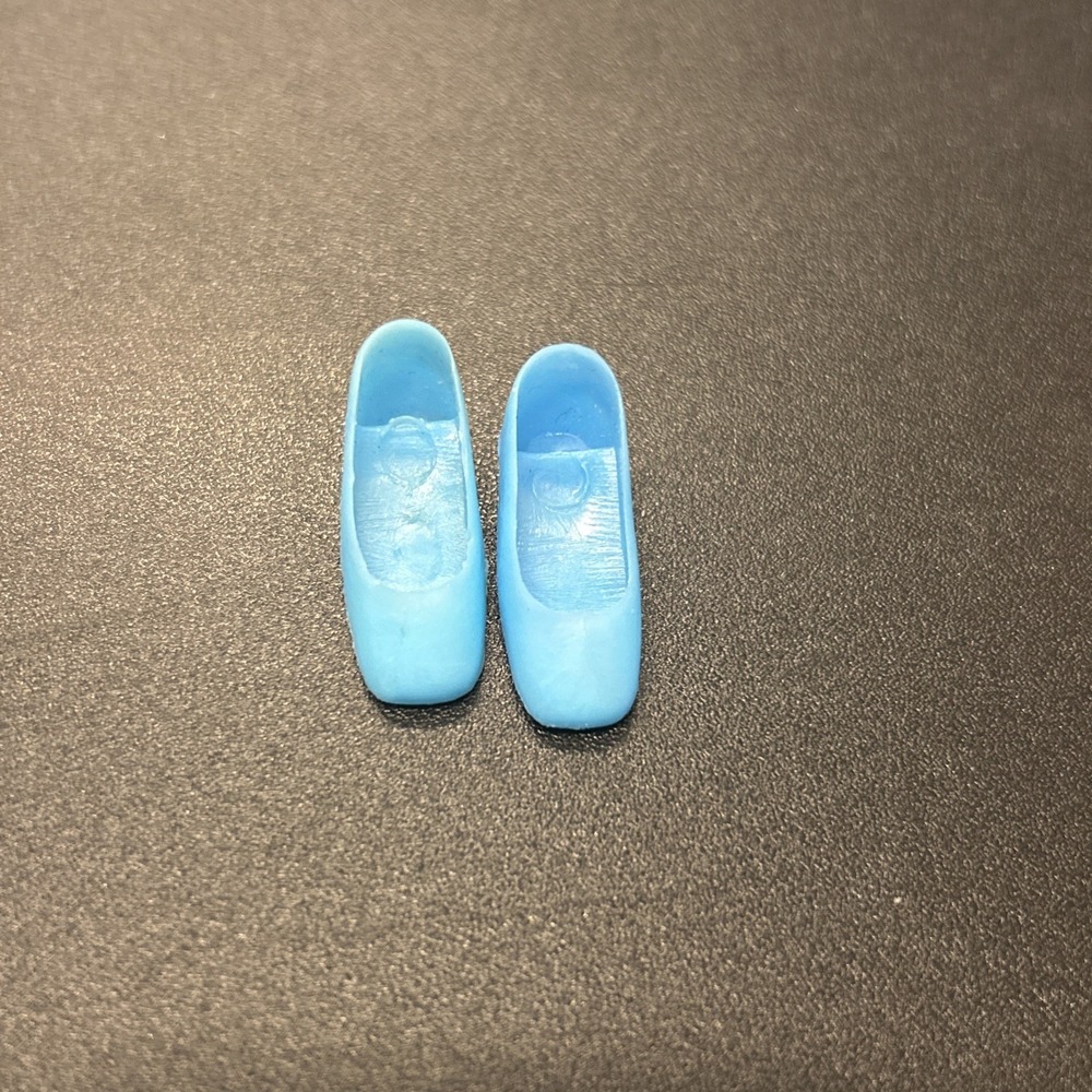 VTG Barbie Francie doll shoes Blue Square Toe‎ chunky Heels 1960's Hong Kong